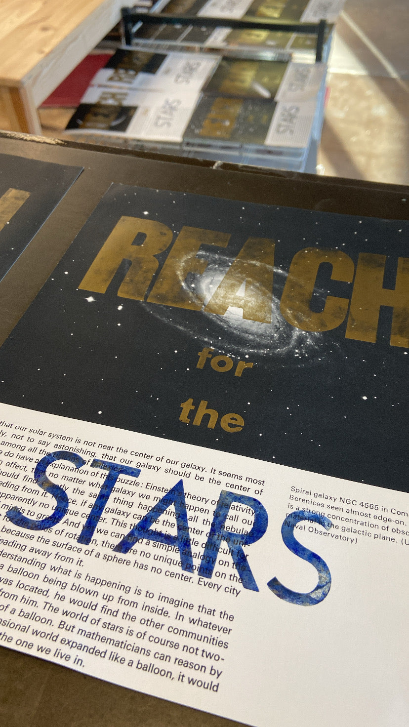 "Reach for the Stars" letterpress print