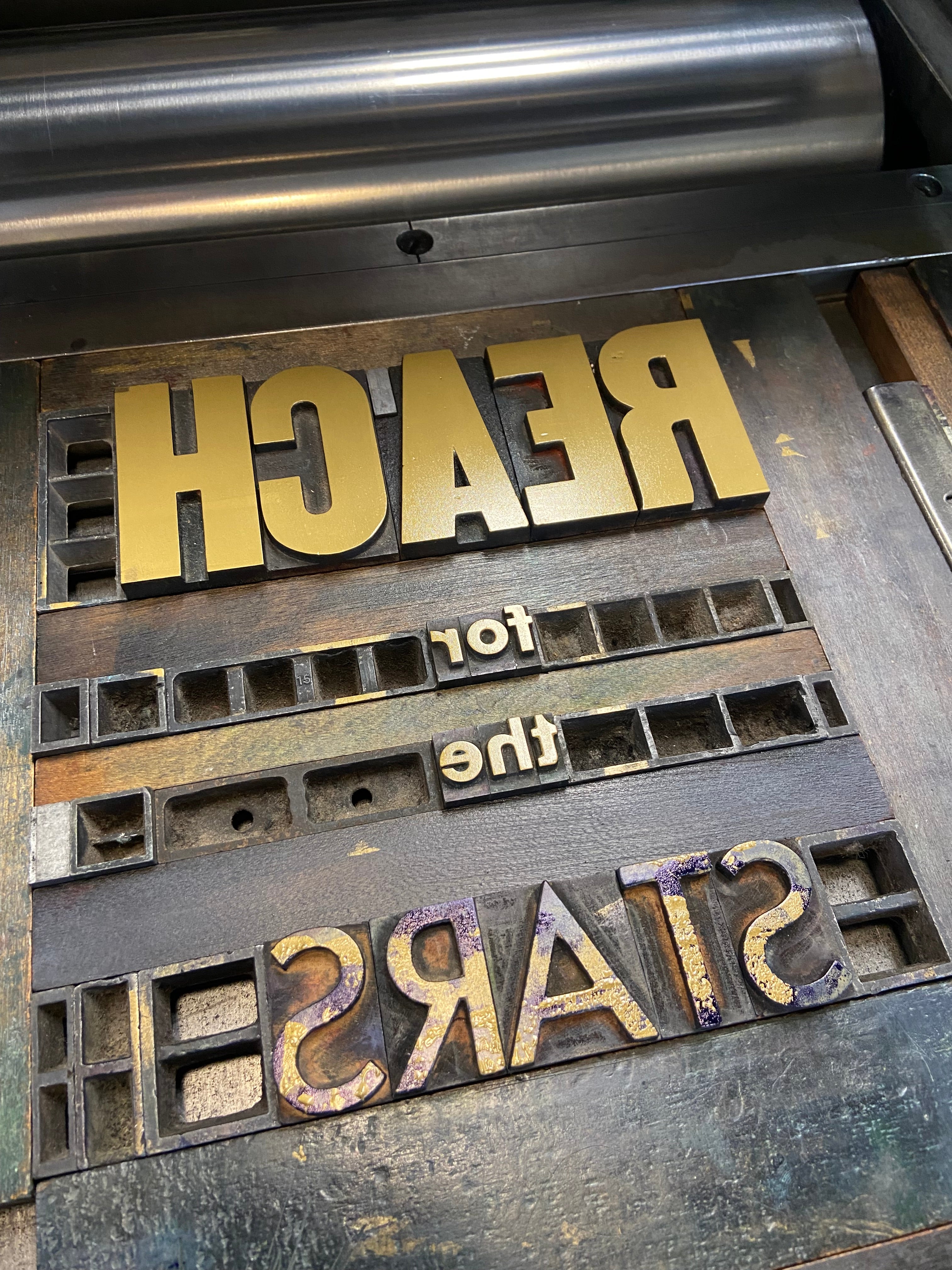 "Reach for the Stars" letterpress print