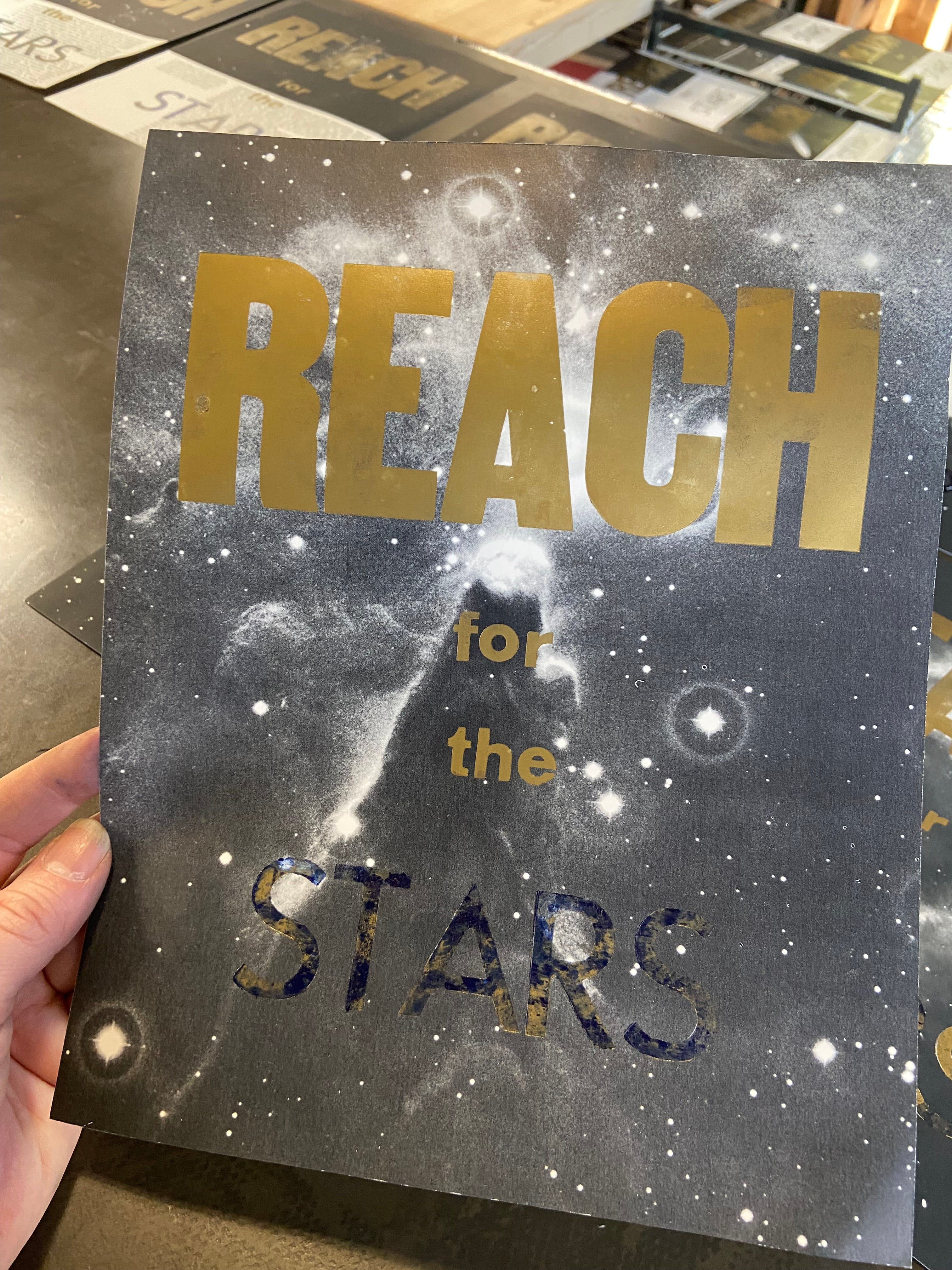 "Reach for the Stars" letterpress print
