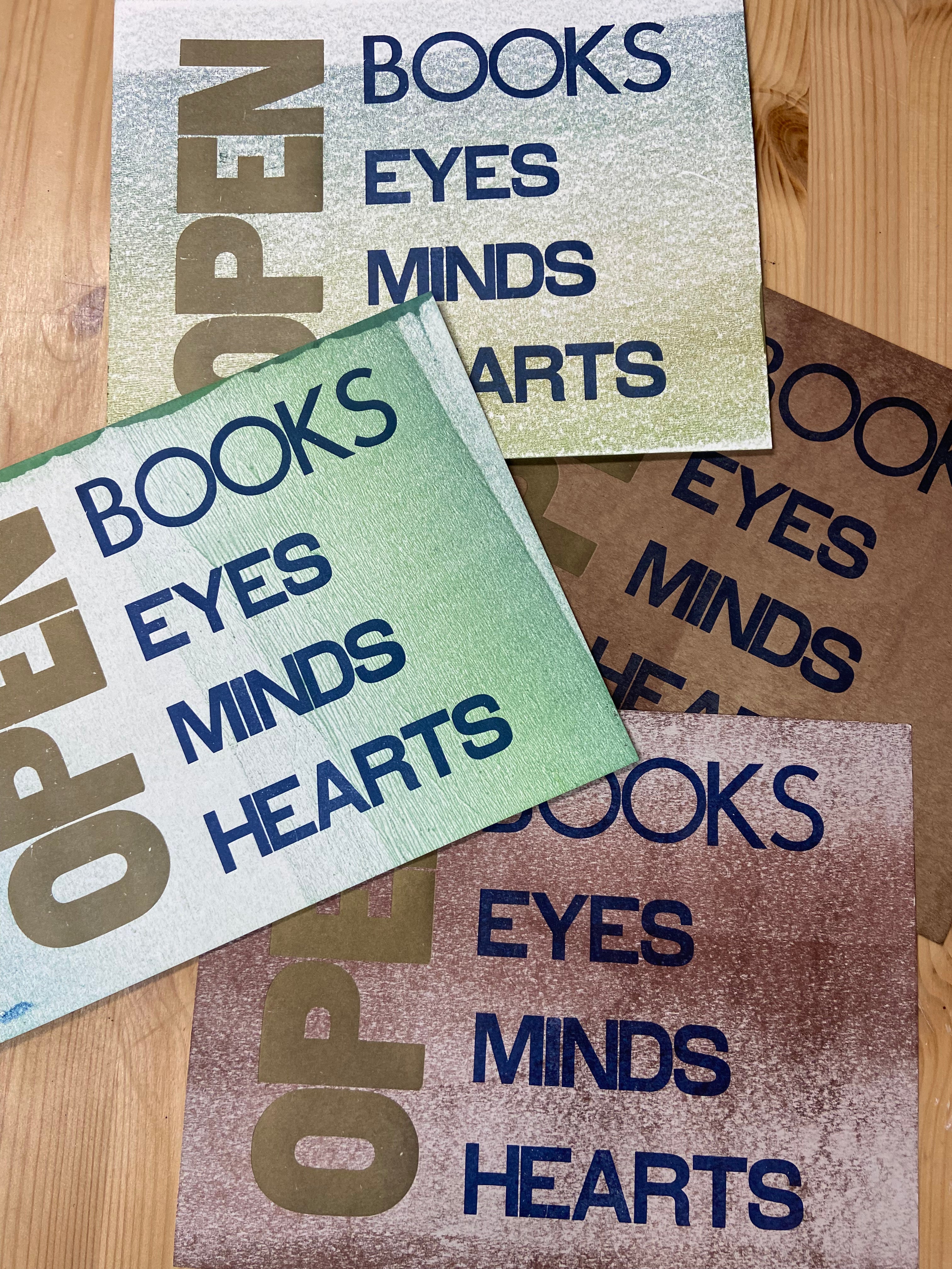 "Open books" letterpress print