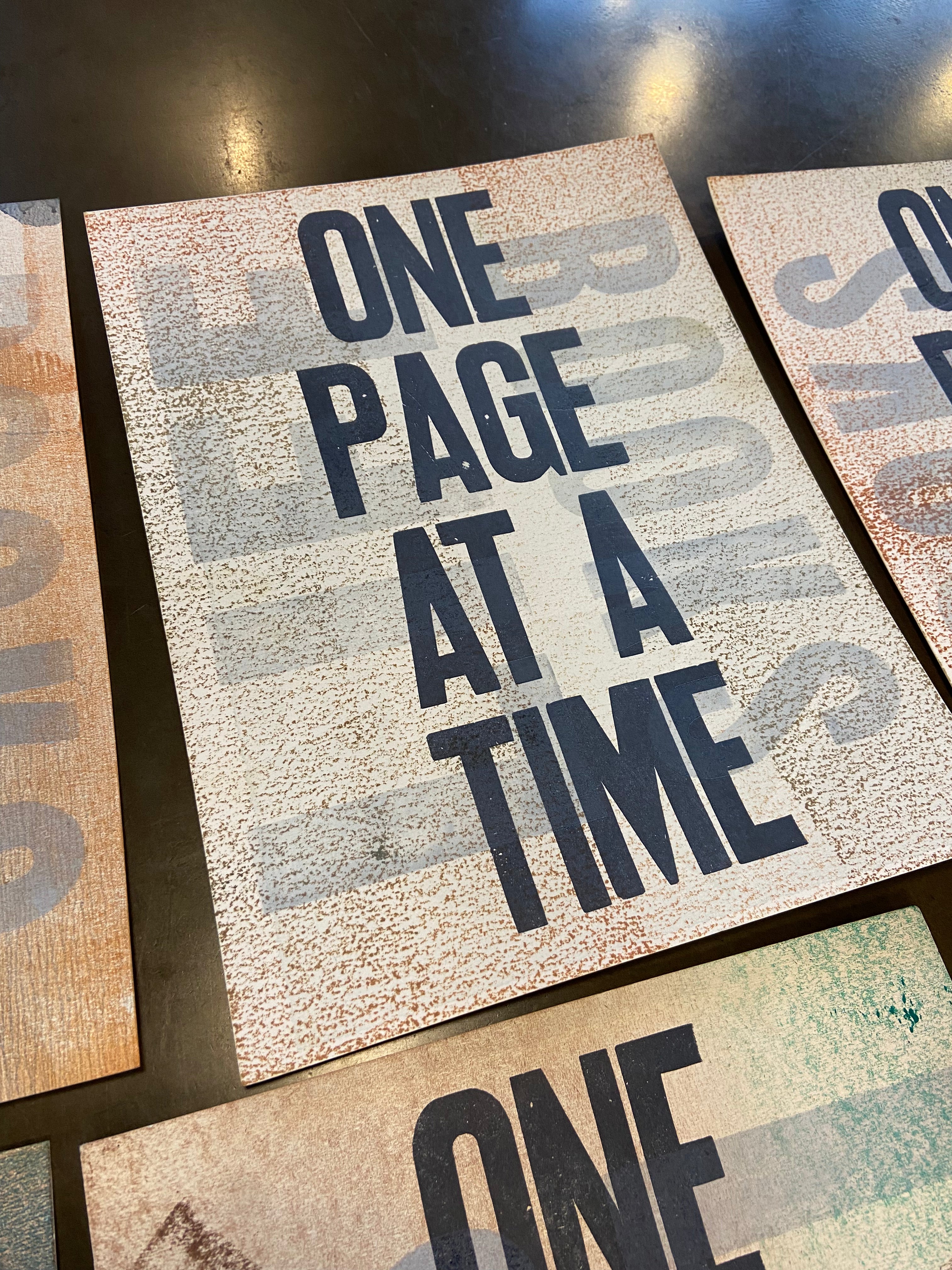 "One Page" letterpress print