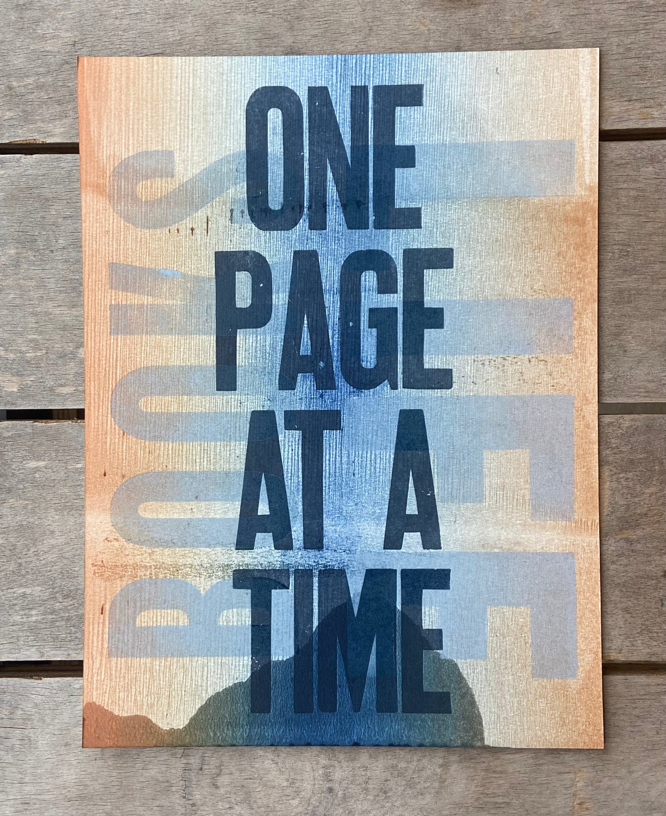 "One Page" letterpress print