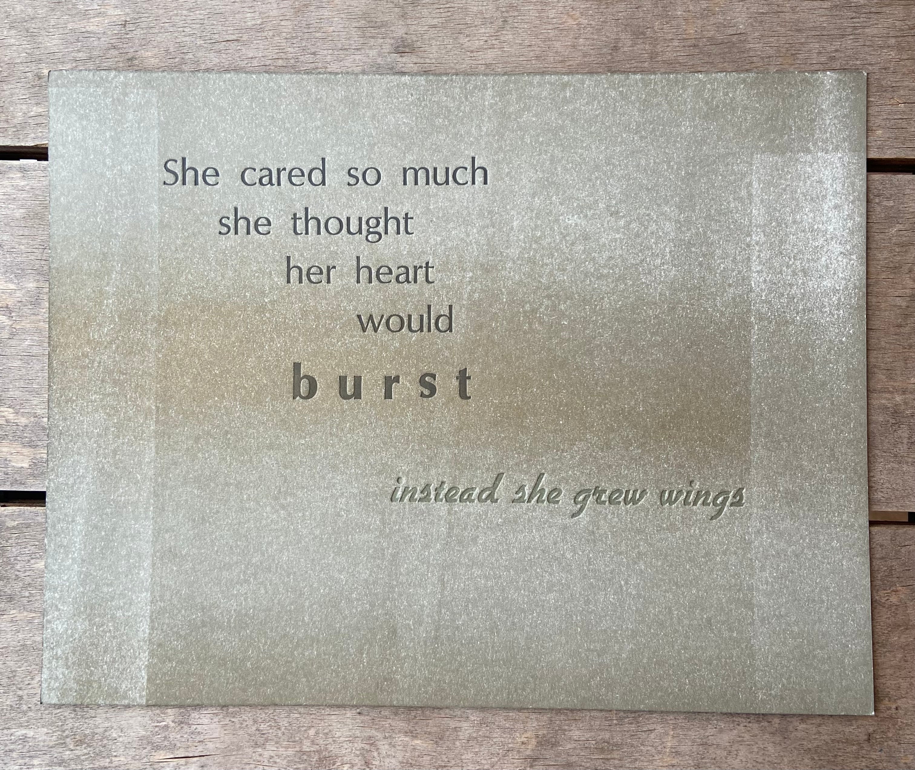 "Wings" letterpress variable edition print