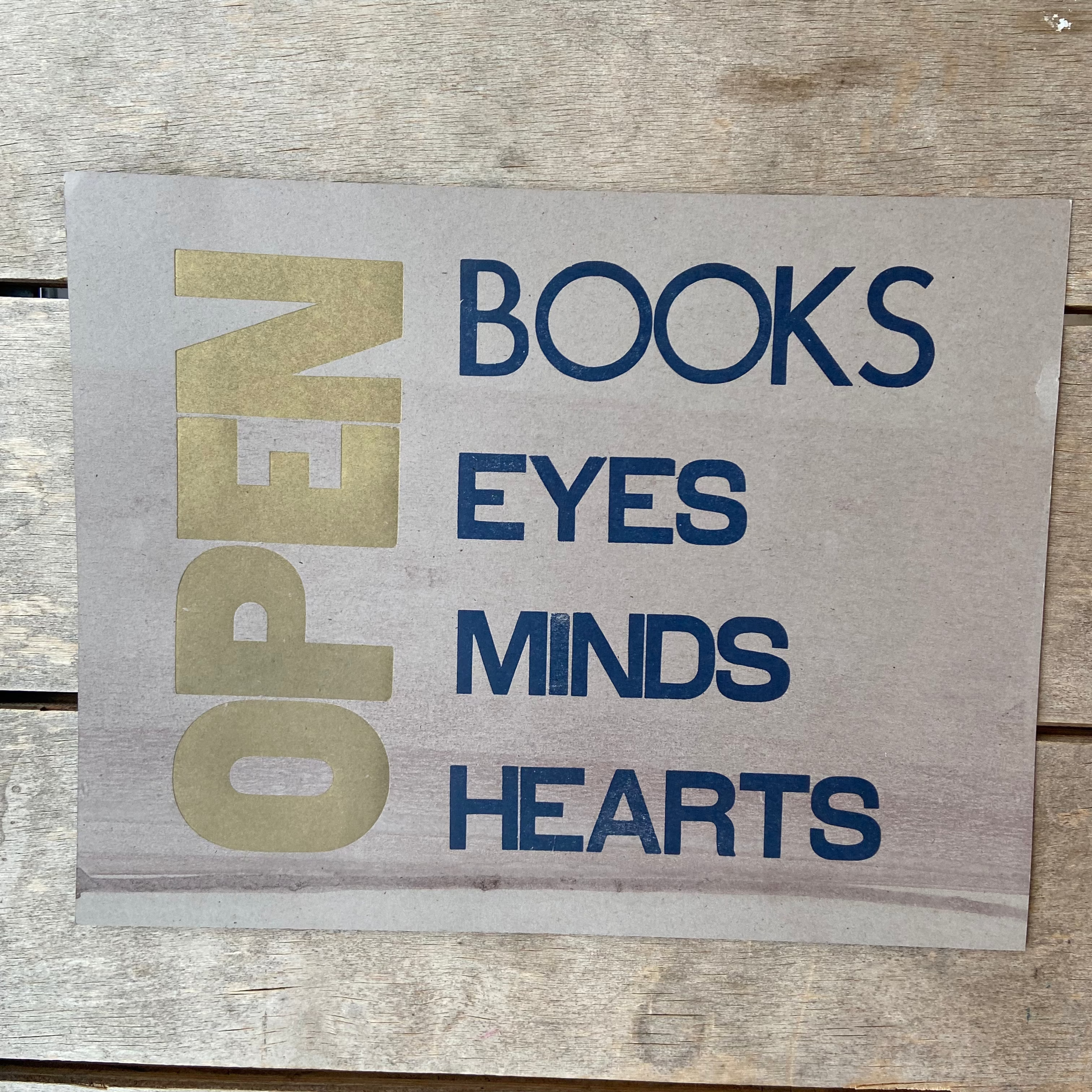 "Open books" letterpress print