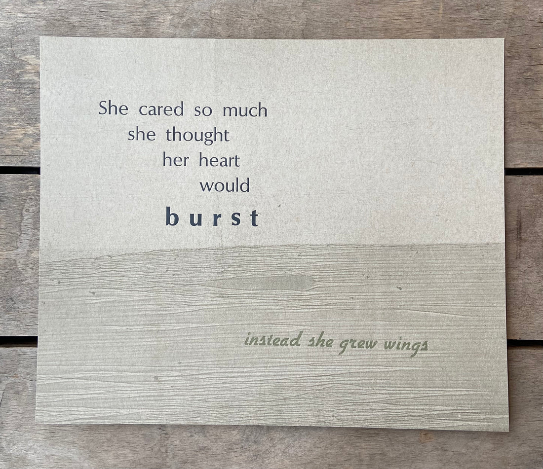 "Wings" letterpress variable edition print