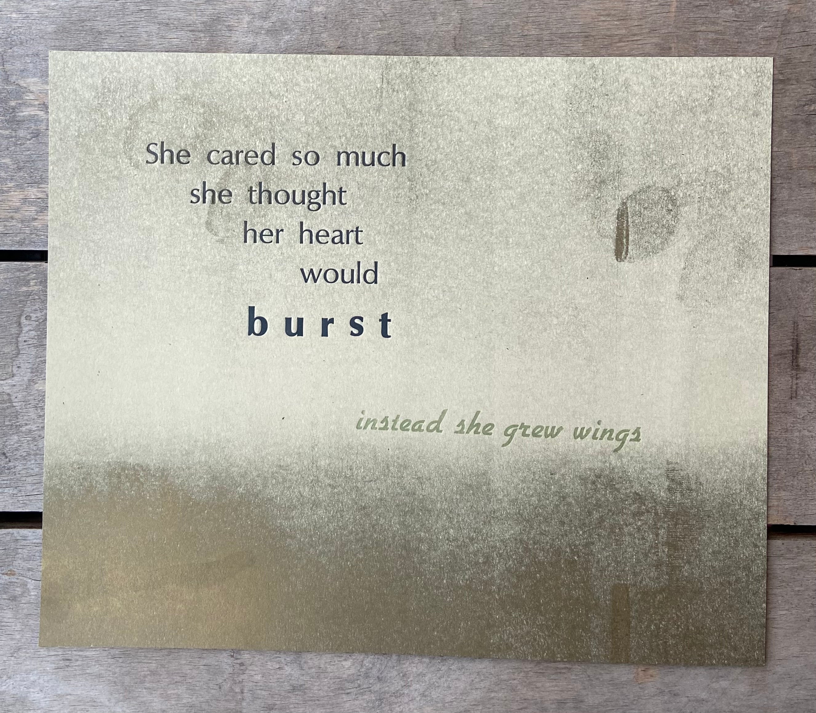 "Wings" letterpress variable edition print