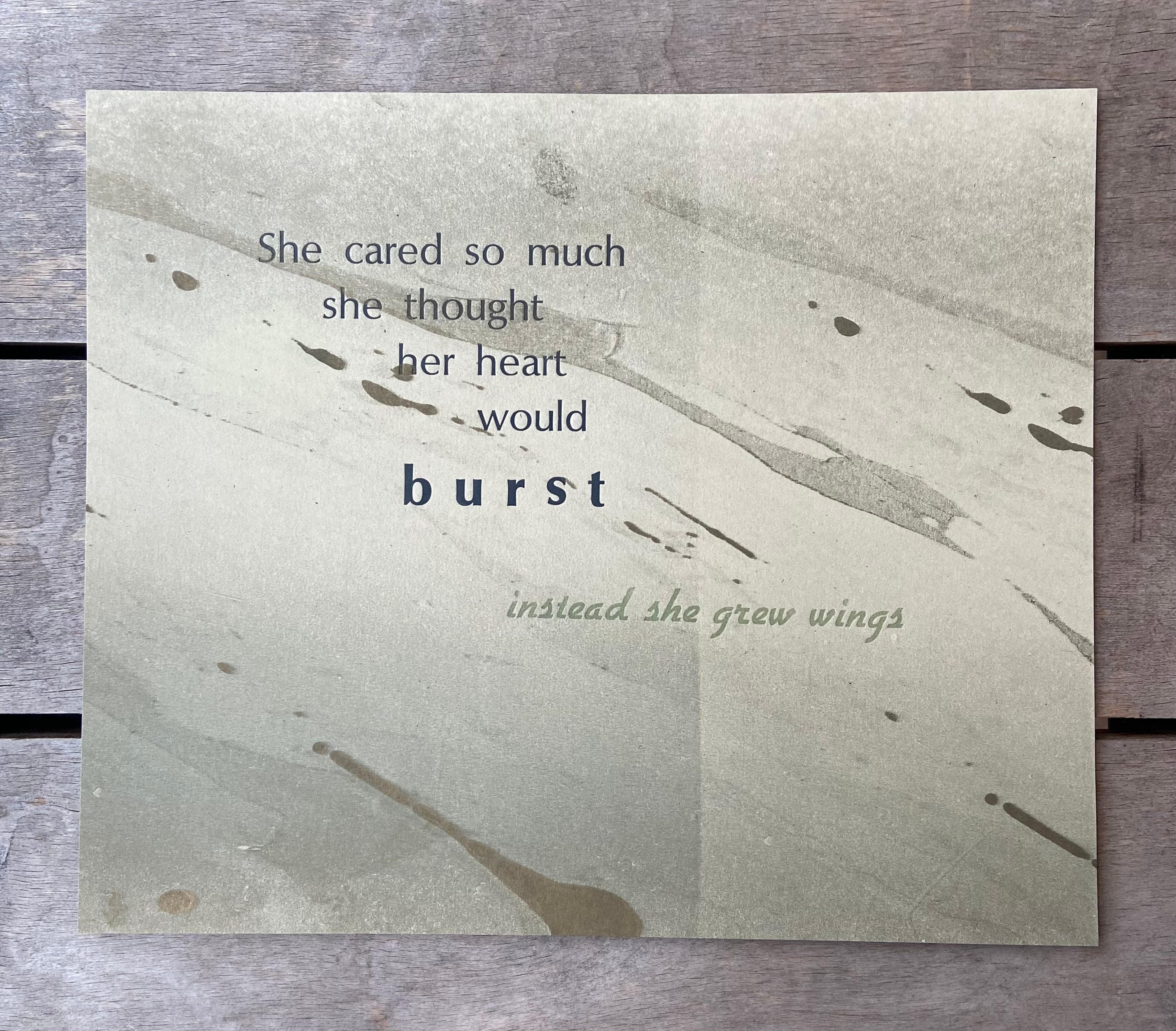 "Wings" letterpress variable edition print