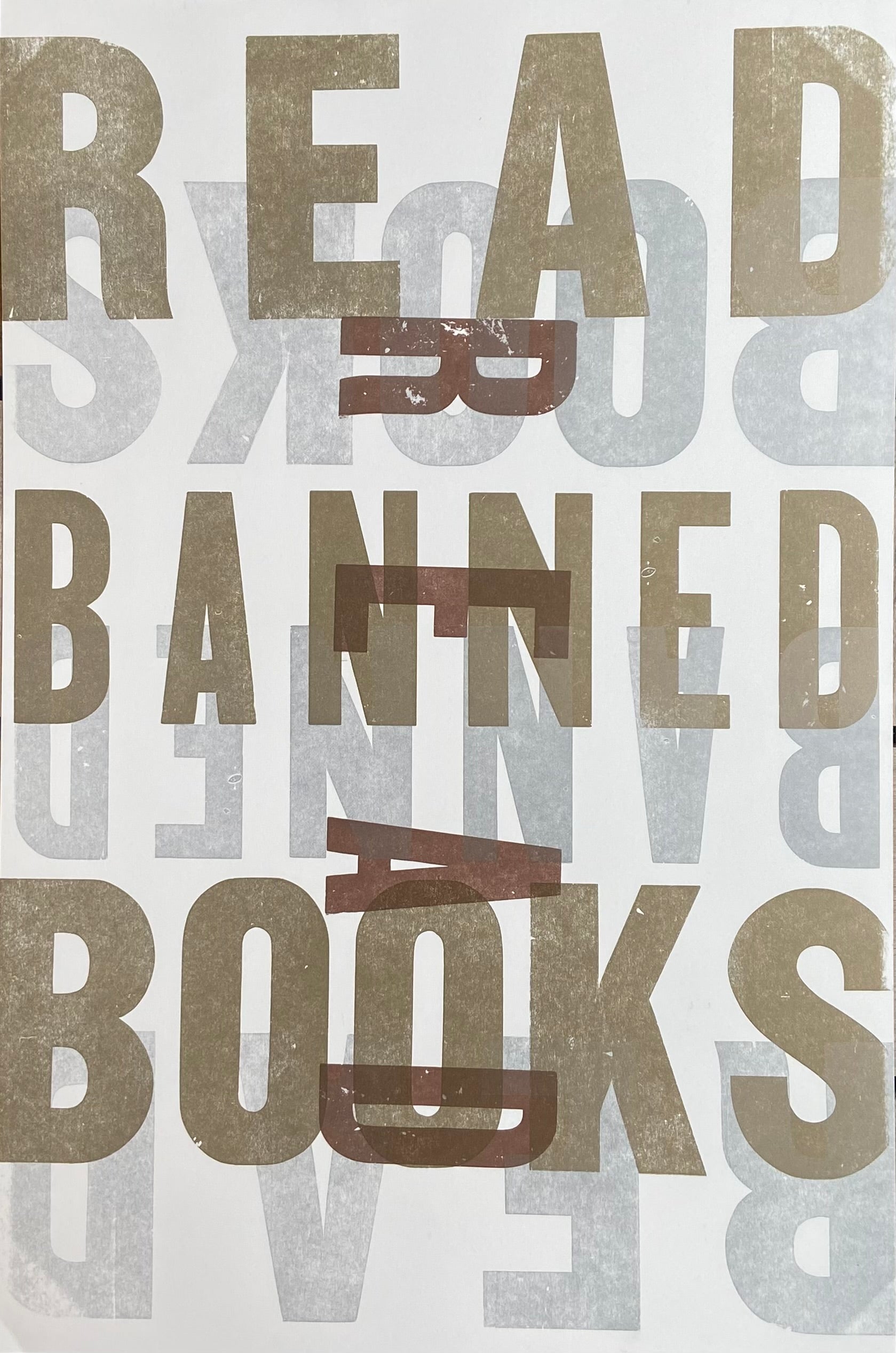 "Read Banned Books" letterpress print