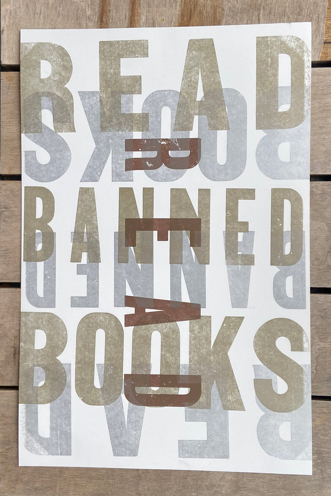 "Read Banned Books" letterpress print