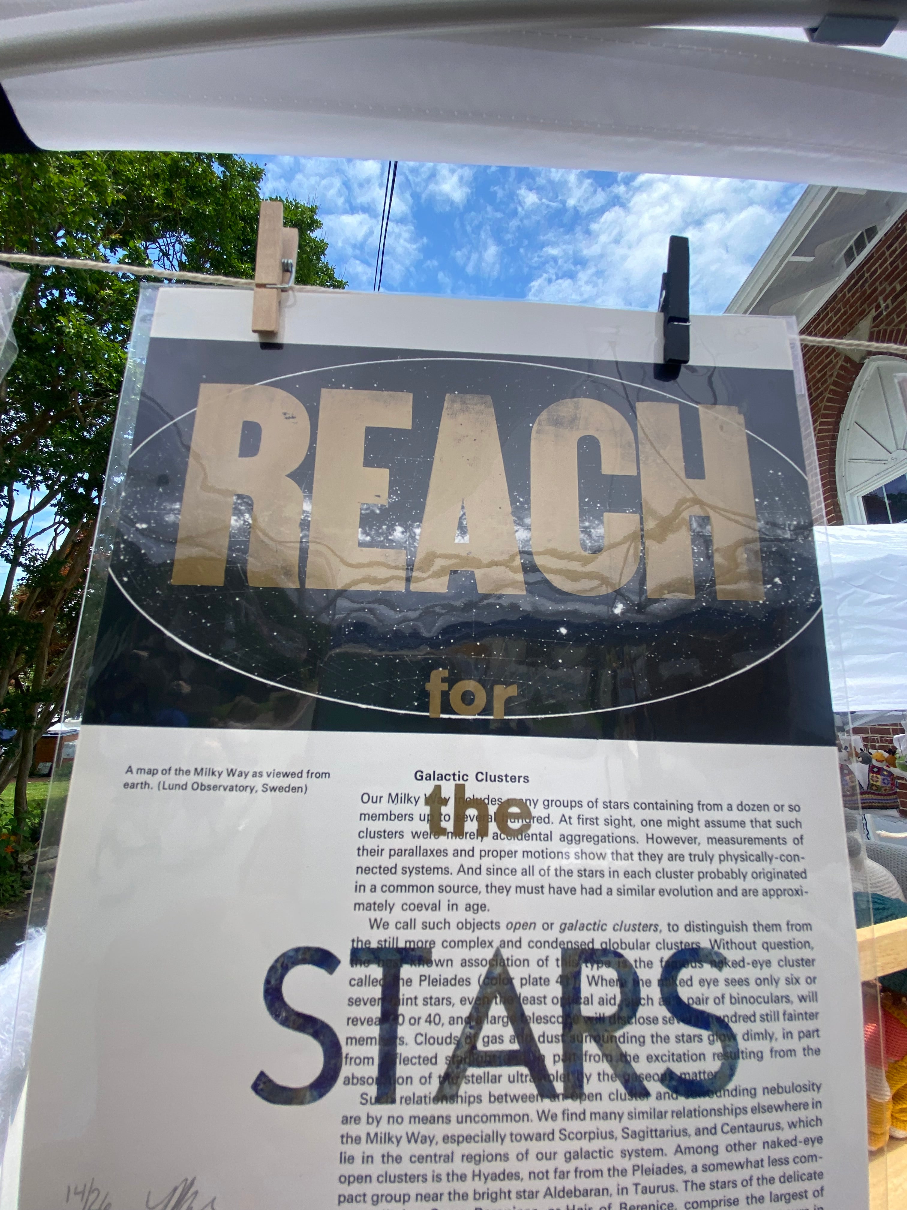 "Reach for the Stars" letterpress print