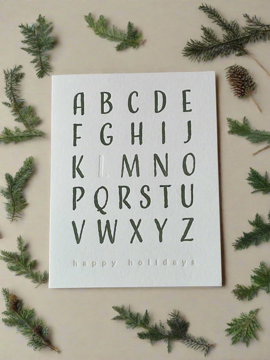 No L holiday greeting card