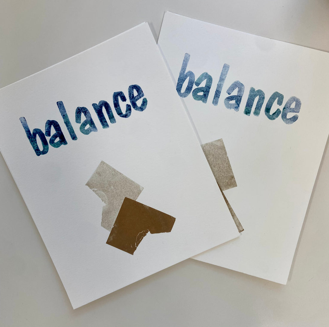 "Imperfect balance act" letterpress variable edition print