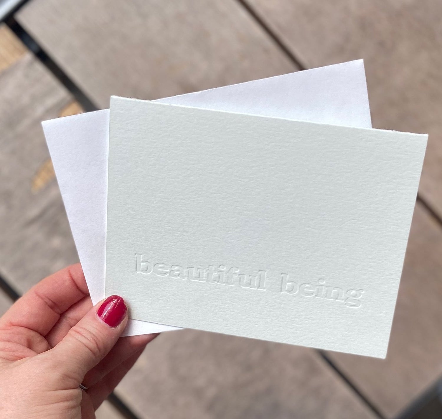Beautiful Being letterpress greeting card