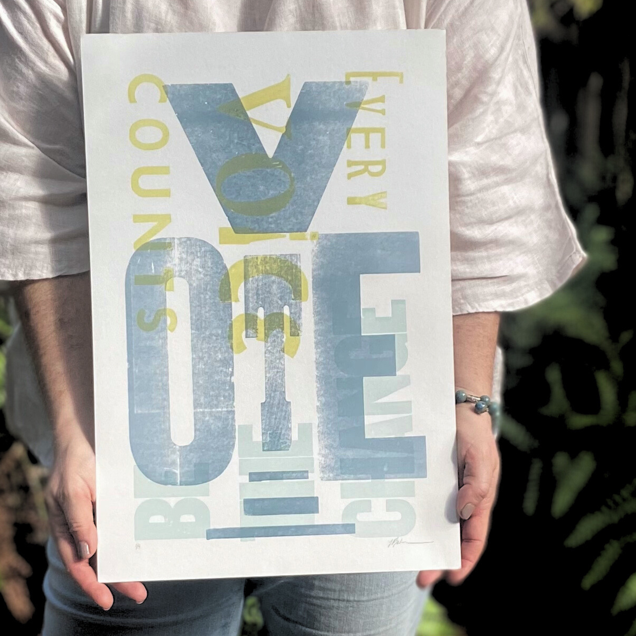 "Vote" limited edition letterpress print