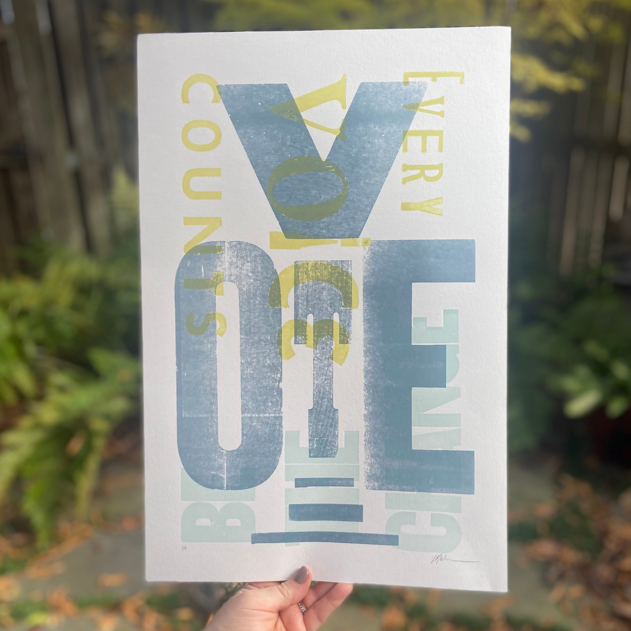 "Vote" limited edition letterpress print