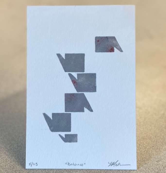 "Balance" mini letterpress variable edition print