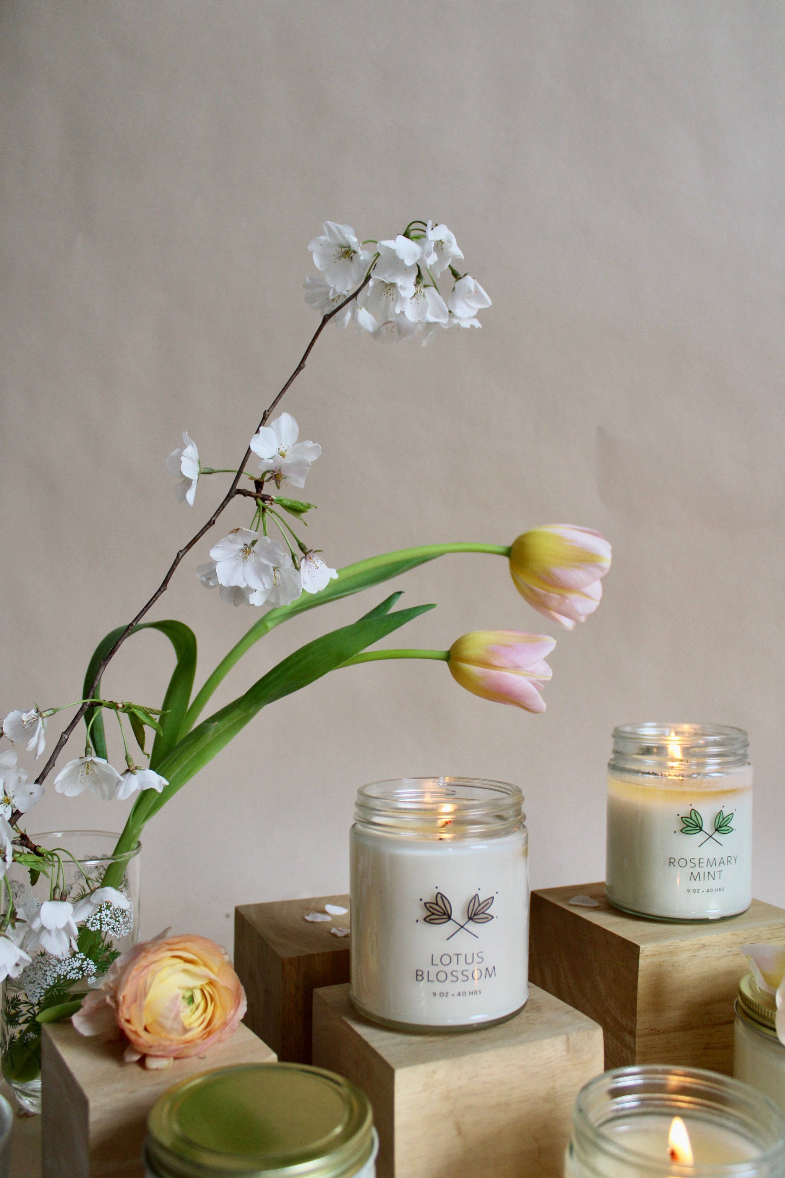 Lotus Blossom Soy Wax Candle Jar