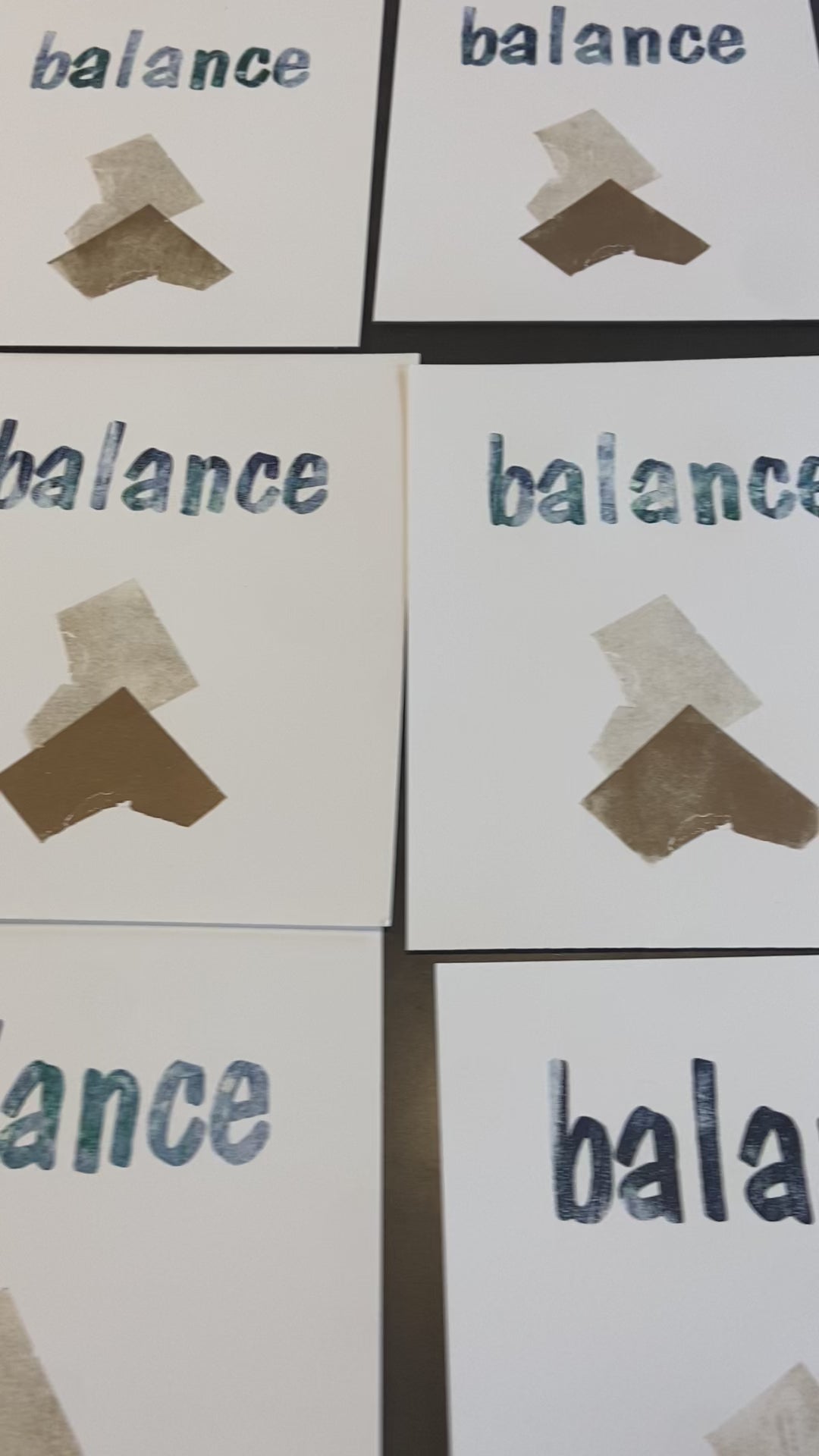 "Imperfect balance act" letterpress variable edition print