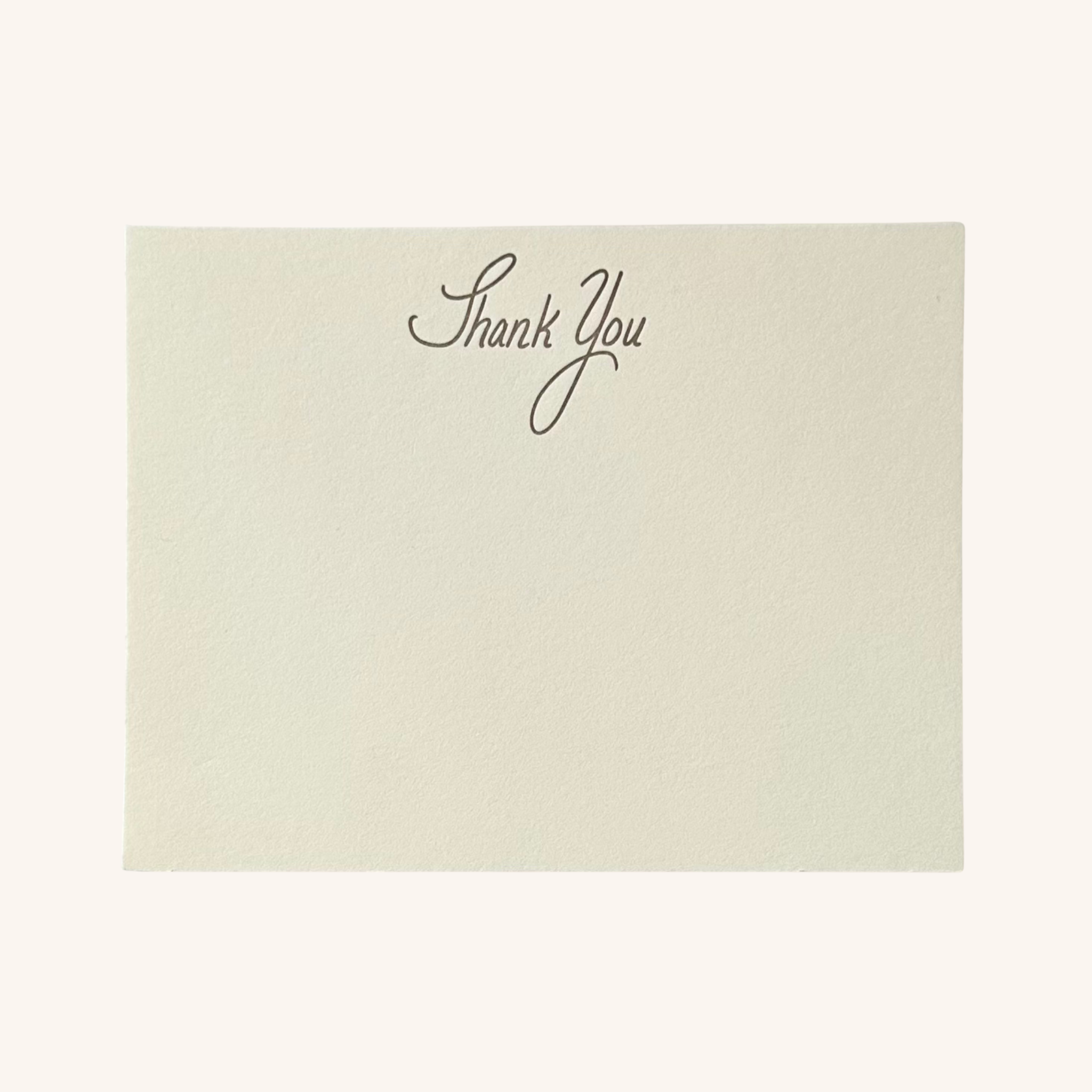 Thank You (handlettered) Letterpress Note Card Set