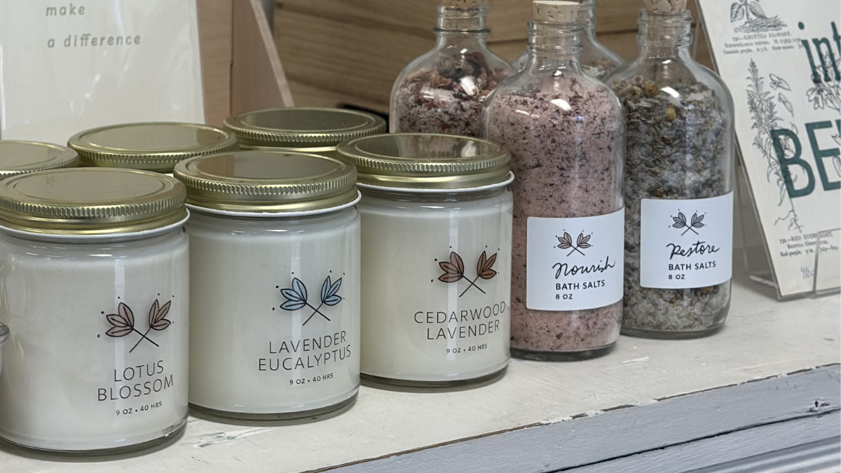 All-natural soy candles and bath salts by Handmade Habitat in Arlington VA letterpress studio + shop