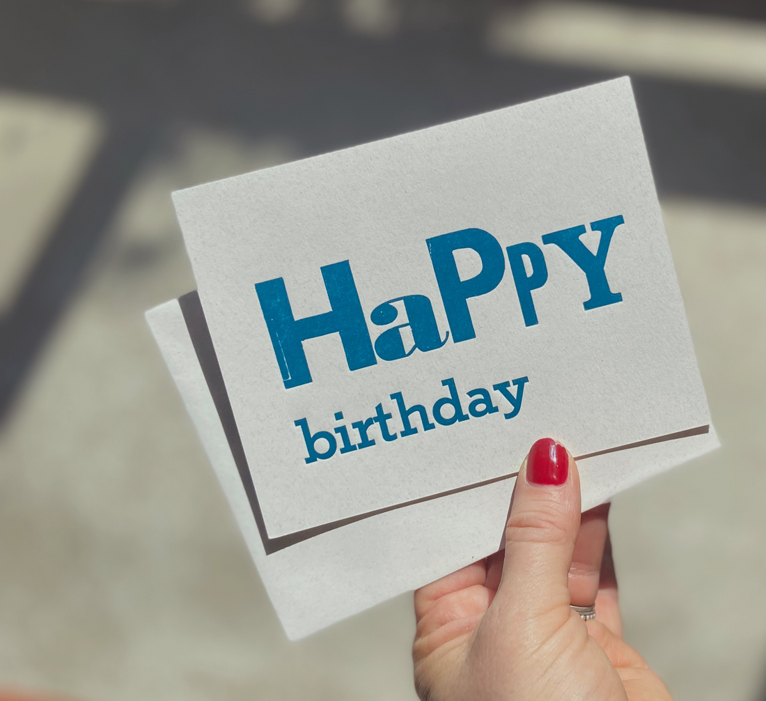 Happy Birthday letterpress greeting card