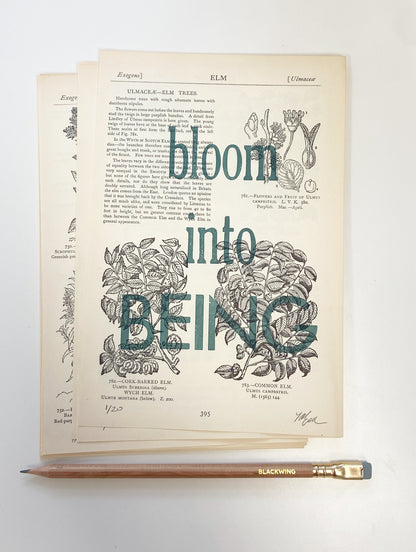 &quot;Bloom into Being&quot; letterpress print