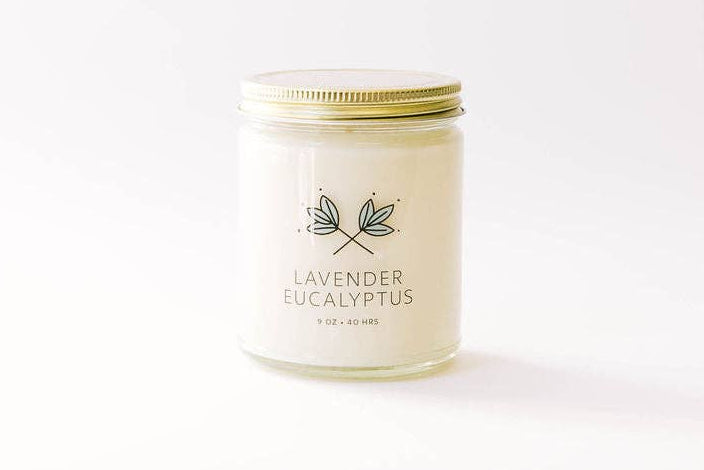 Lavender Eucalyptus Soy Wax Candle Jar