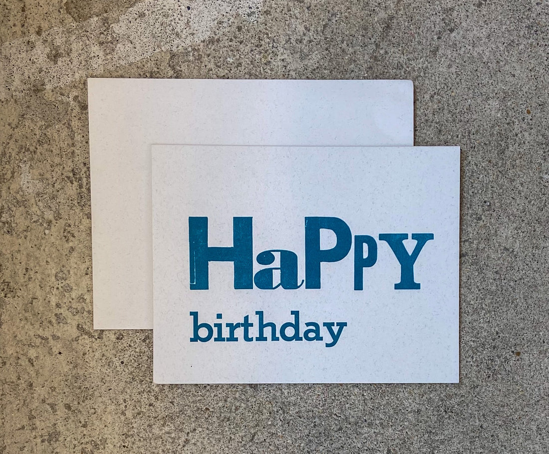 Happy Birthday (blue) greeting card
