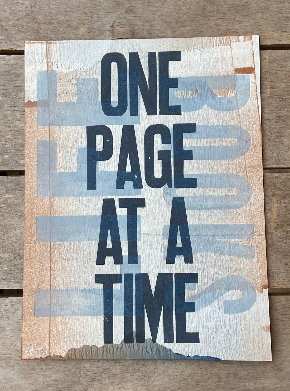 "One Page" letterpress print
