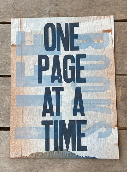 &quot;One Page&quot; letterpress print