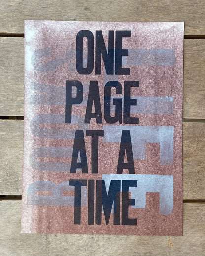 &quot;One Page&quot; letterpress print