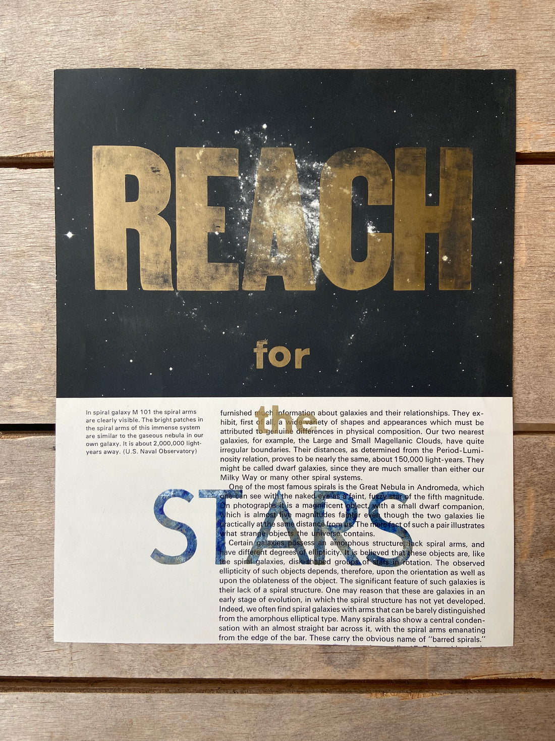 "Reach for the Stars" letterpress print