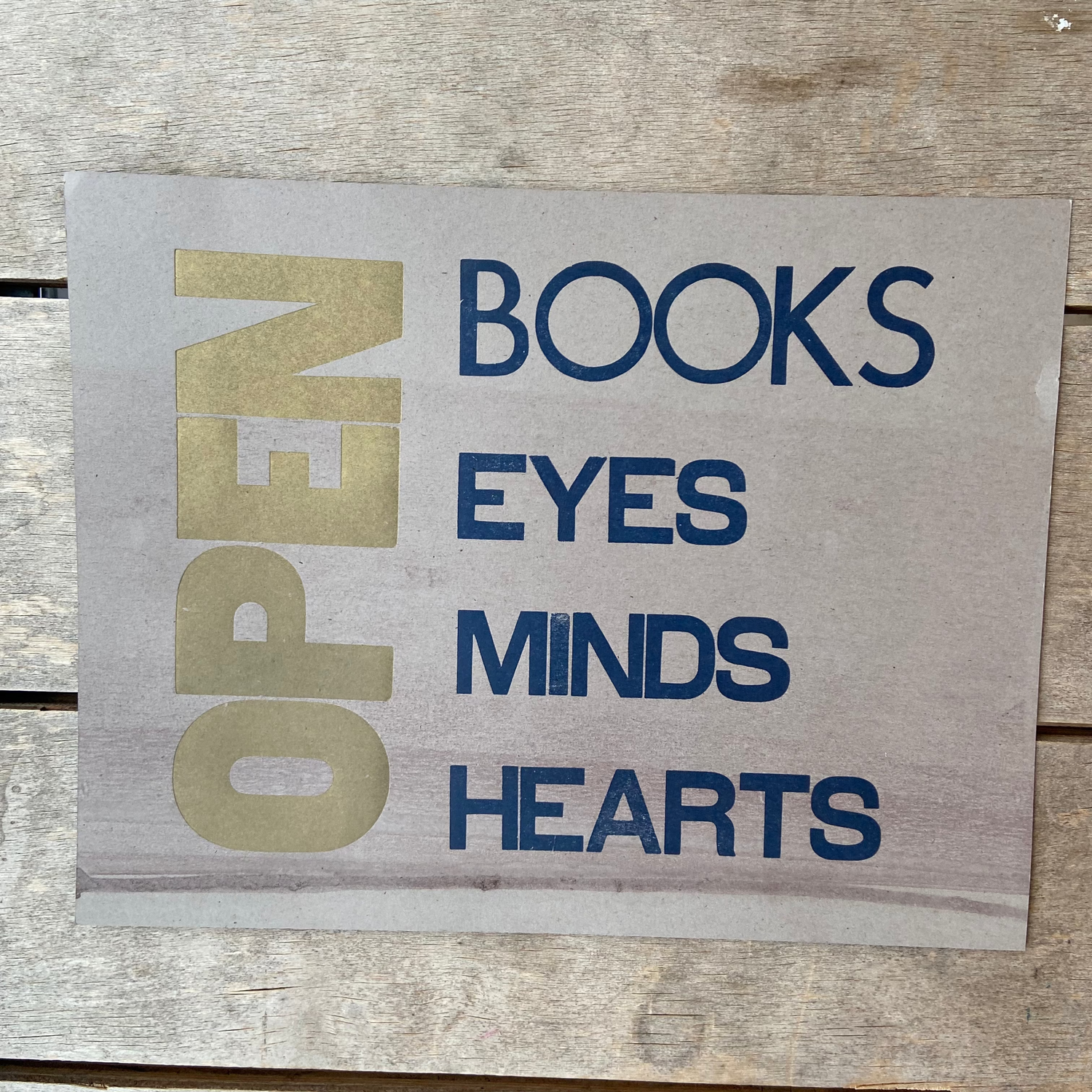 &quot;Open books&quot; letterpress print