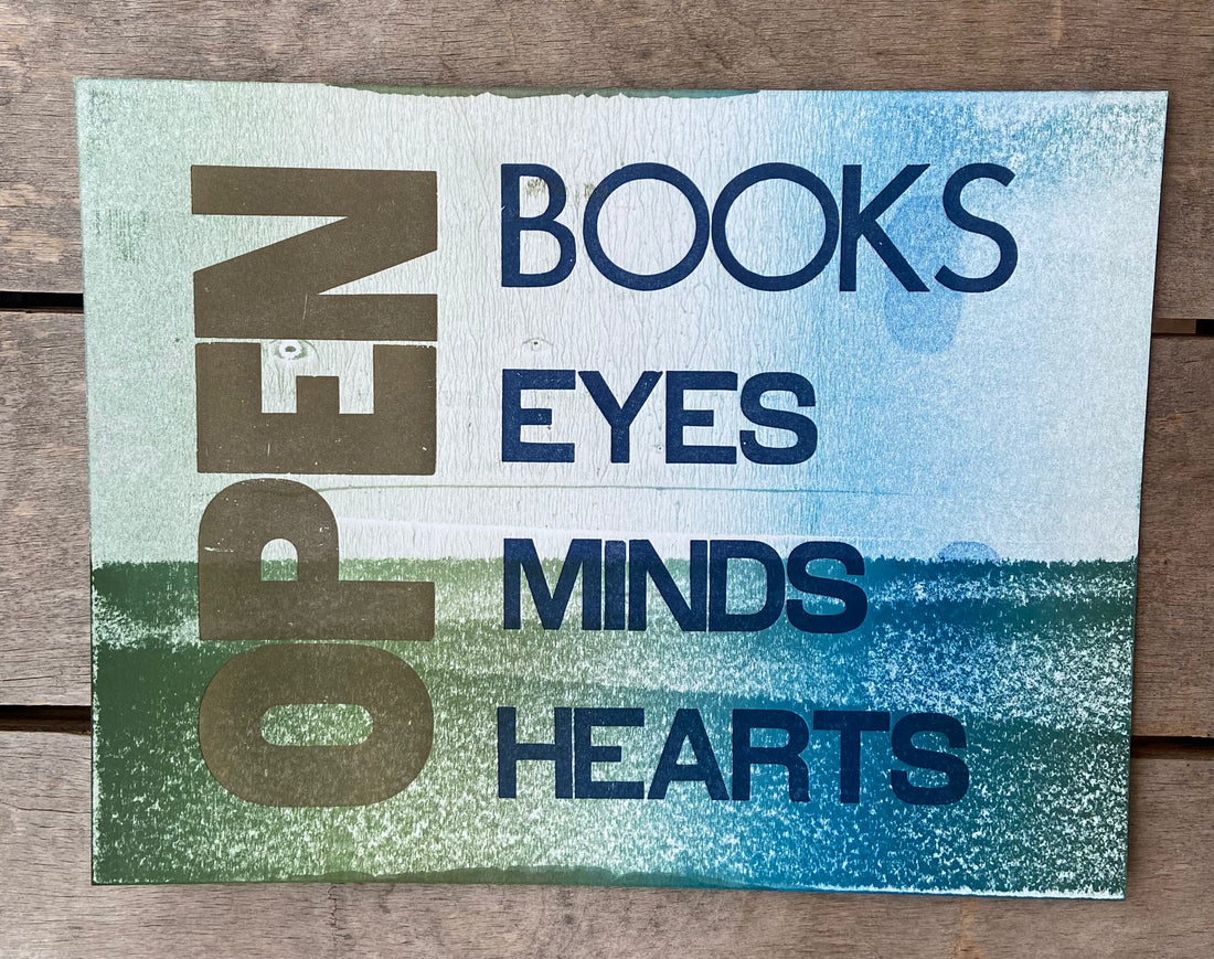 "Open books" letterpress print