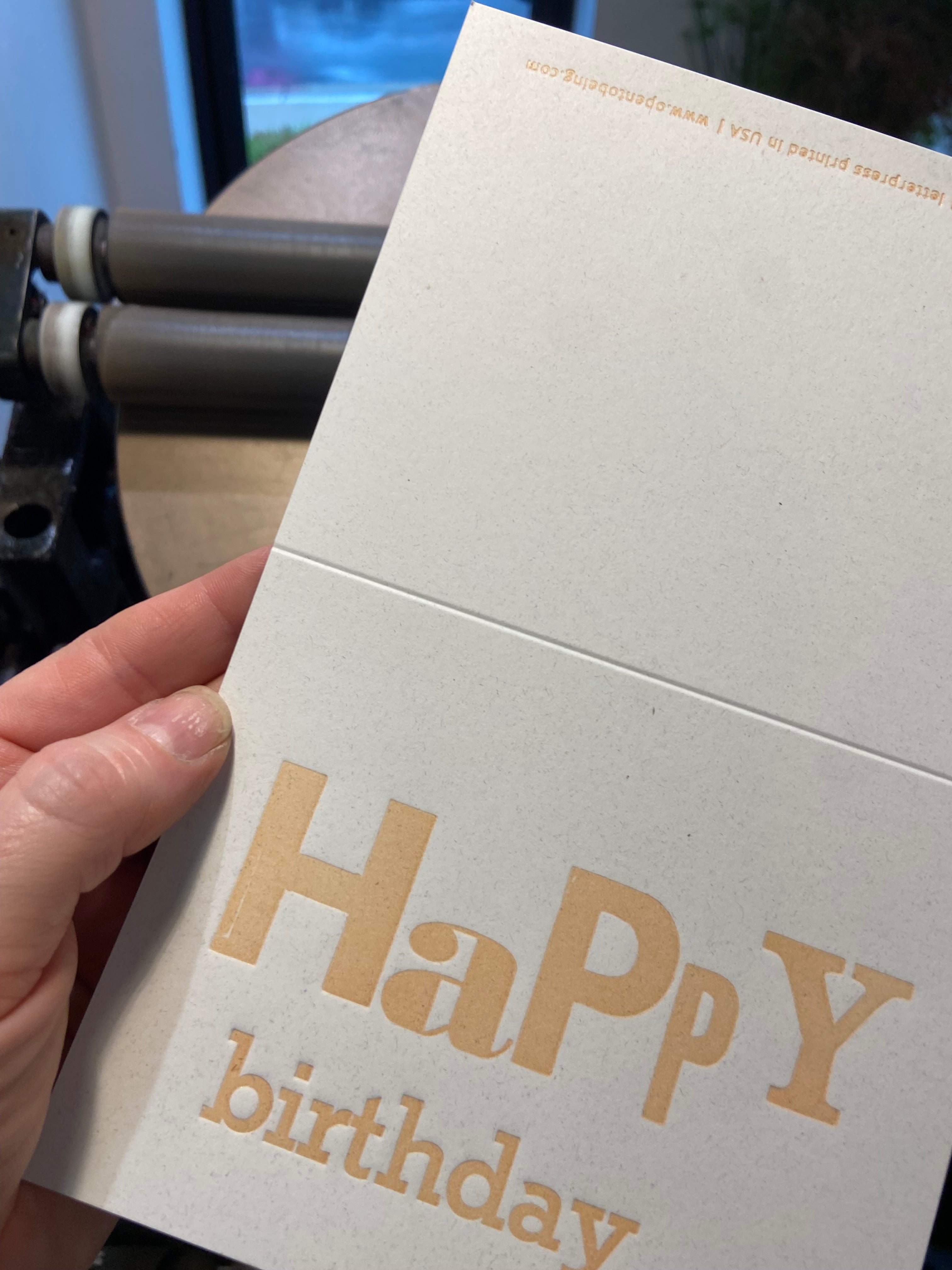 Happy Birthday letterpress greeting card