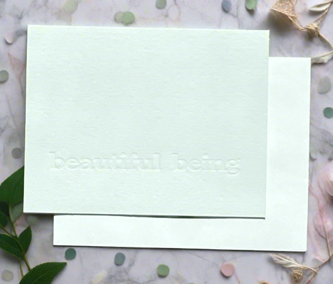 Beautiful Being letterpress greeting card