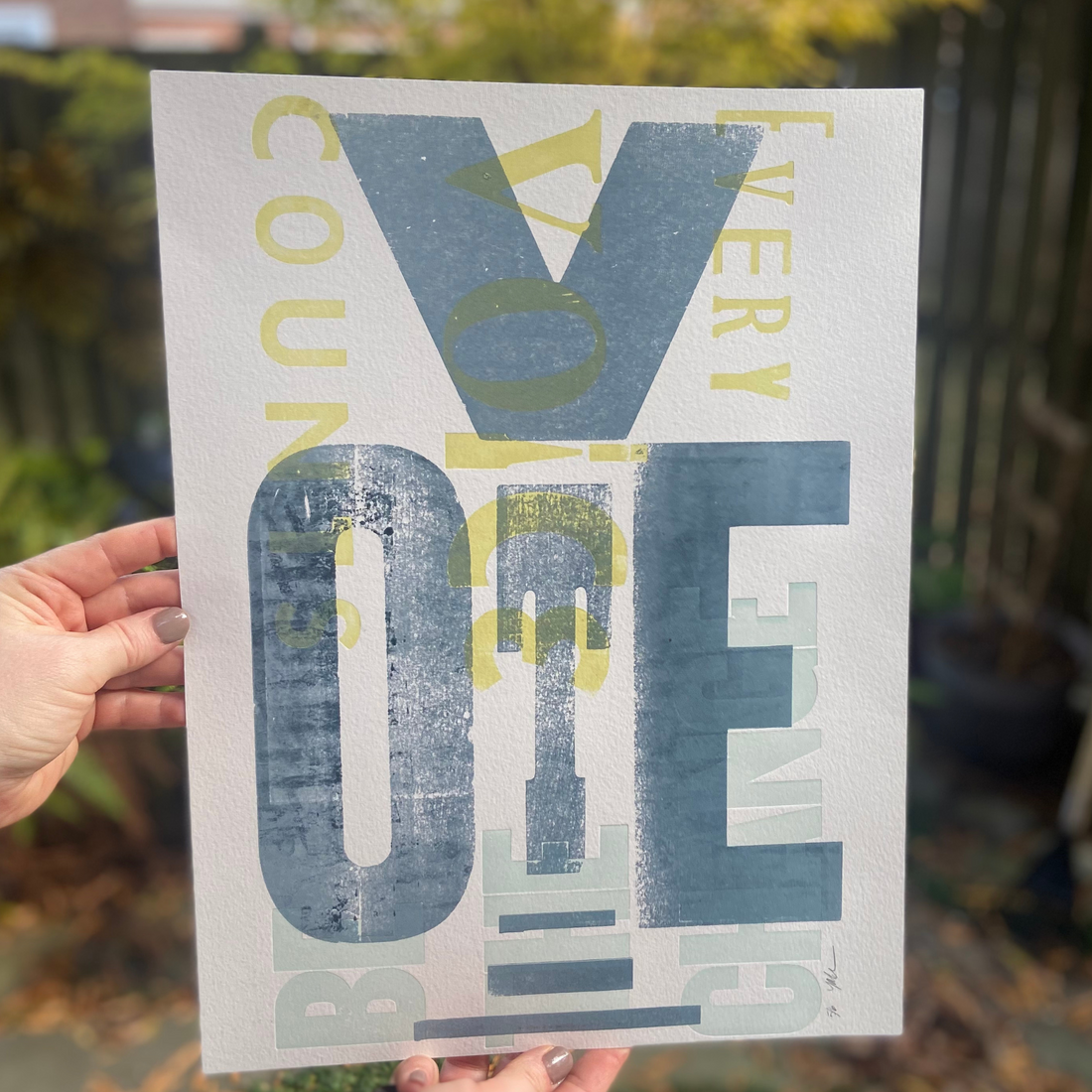"Vote" limited edition letterpress print