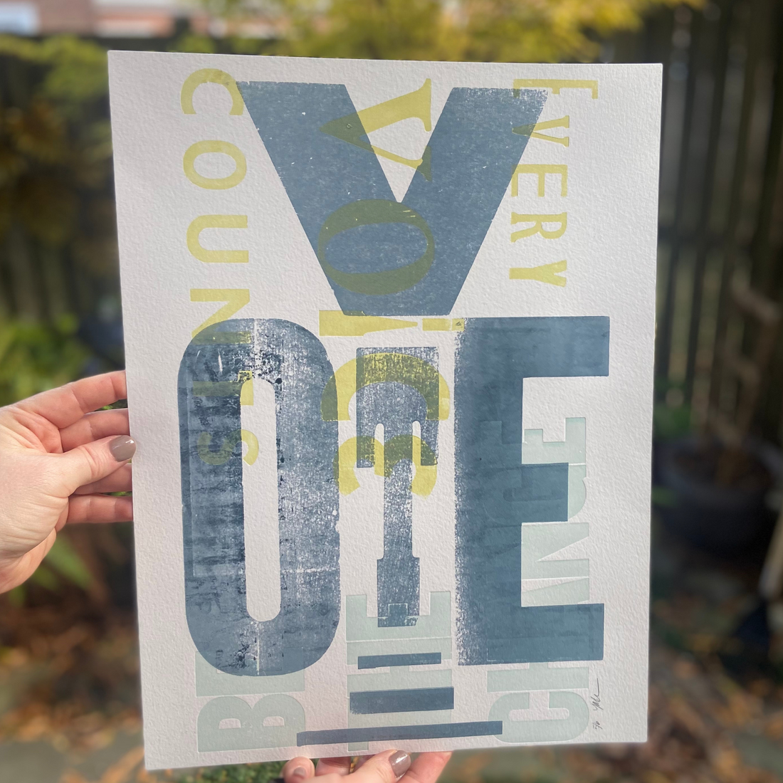 &quot;Vote&quot; limited edition letterpress print