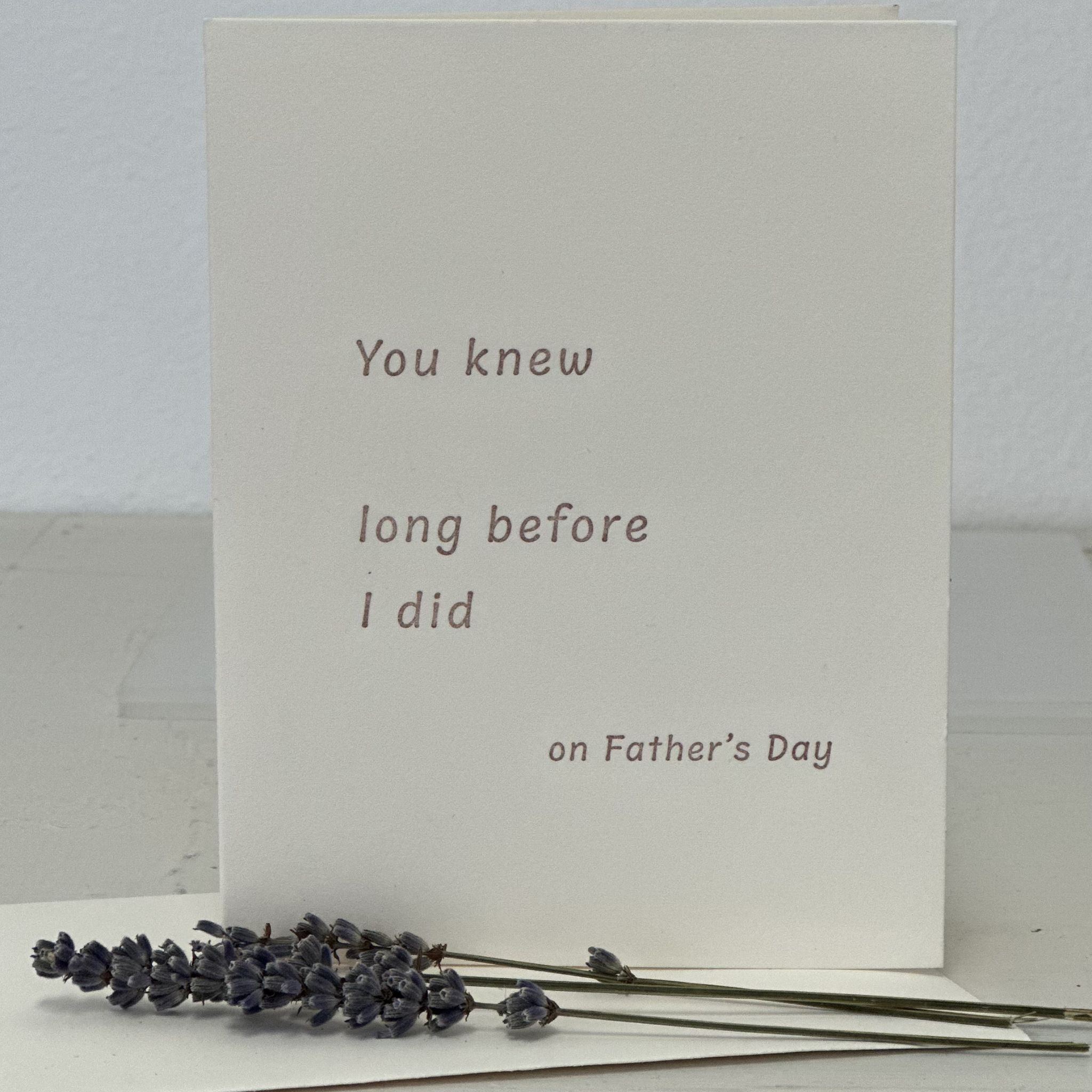 You knew (Father&