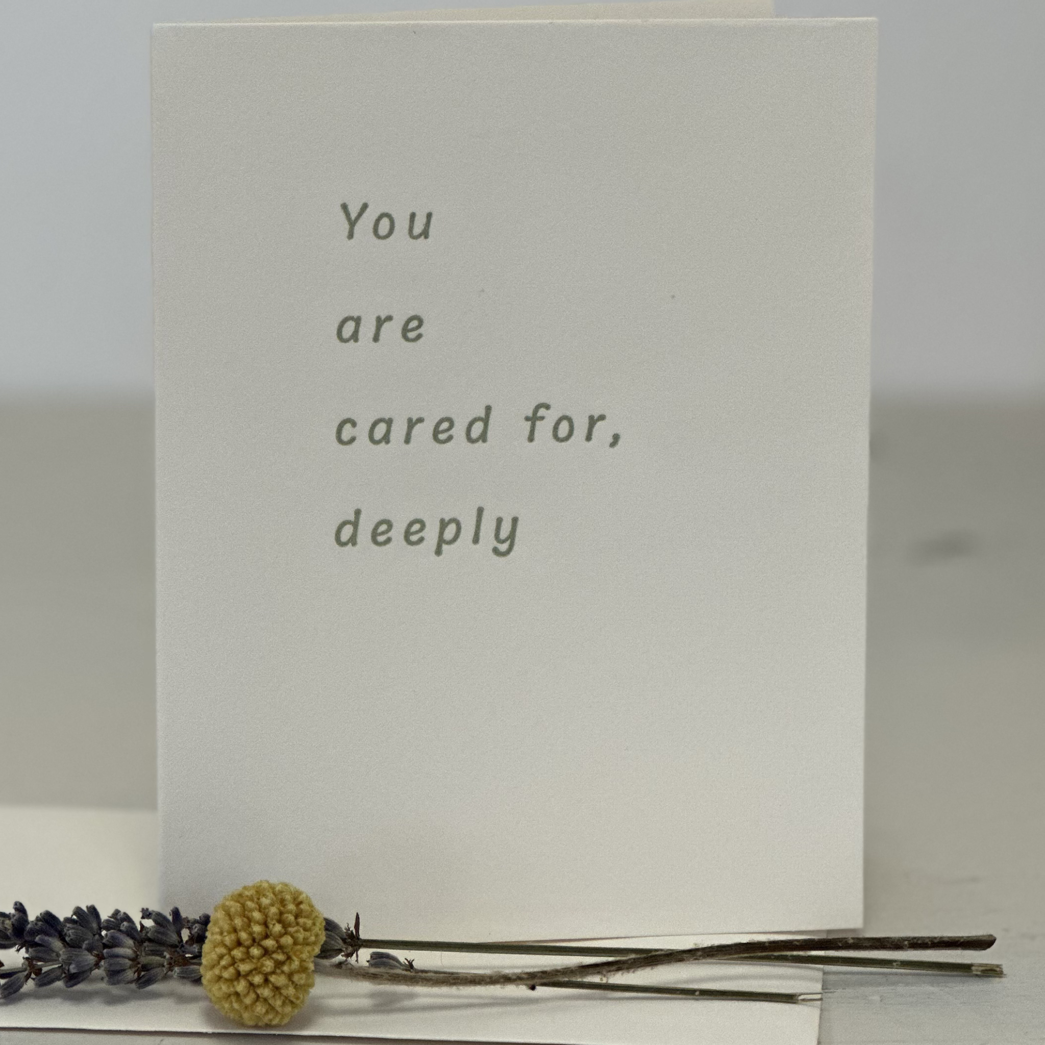 You are cared for, deeply