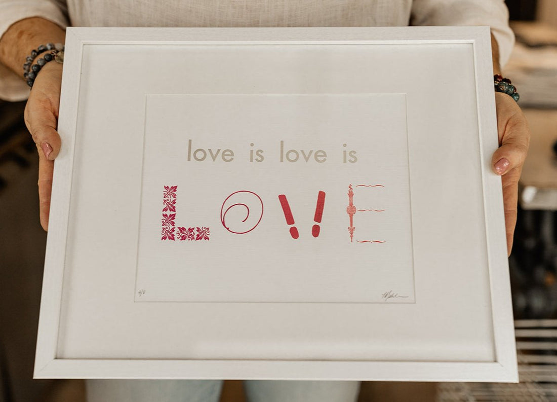"Love is Love is Love" letterpress print (unframed)