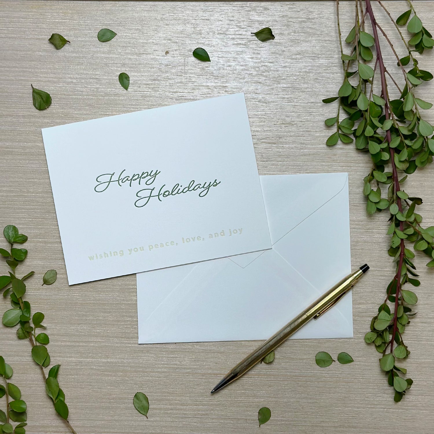 Happy Holidays green script