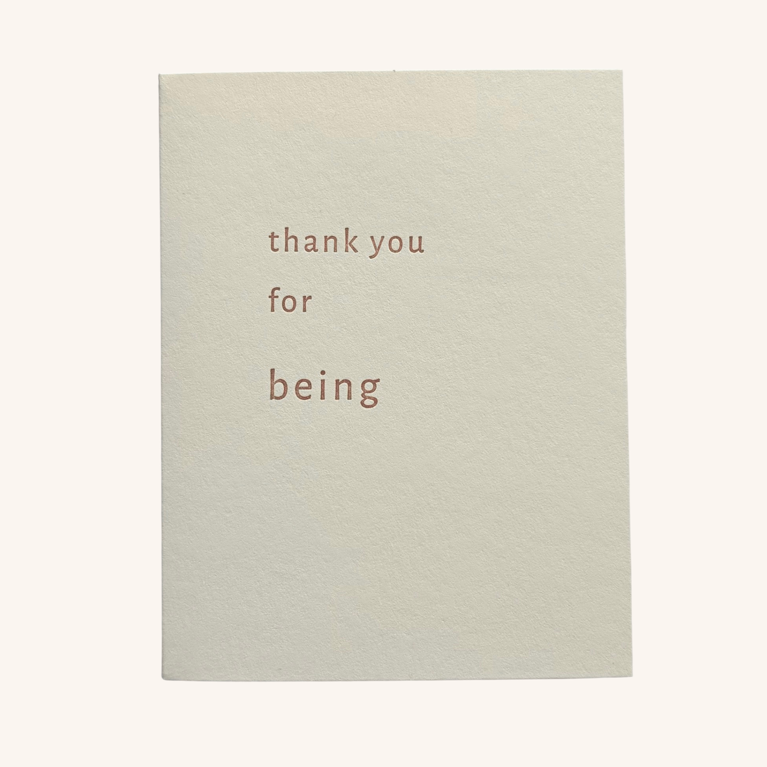 Thank You for Being