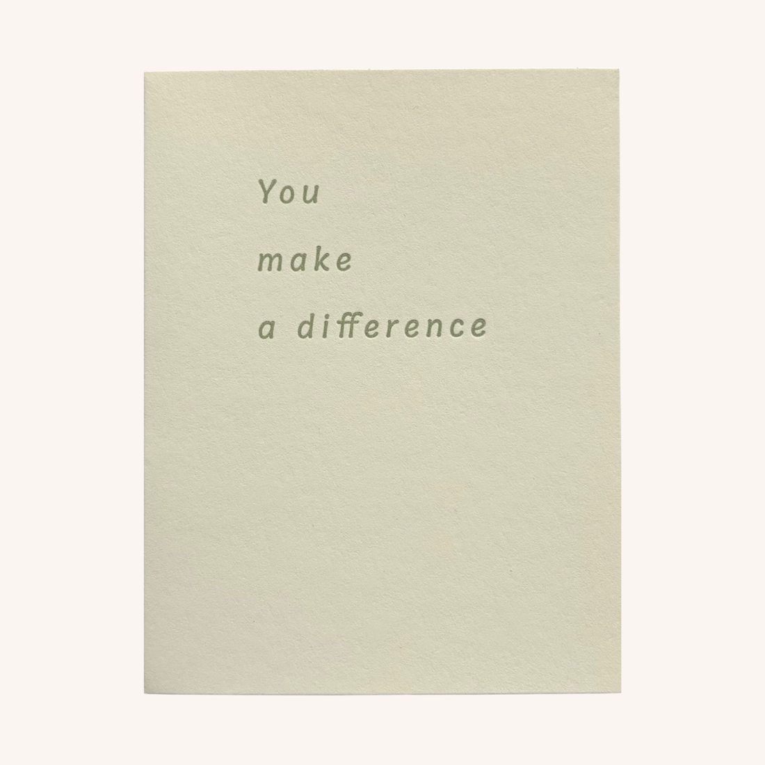 You Make a Difference